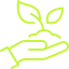 Sustainable icon - hands holding a plant